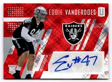 2017 Unparalleled Eddie Vanderdoes Class of 2017 Rookie Auto Red /5 Raiders