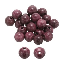 100Pcs, 6mm Purple Perilla Wood Round Polished Wooden Loose Beads for Craft