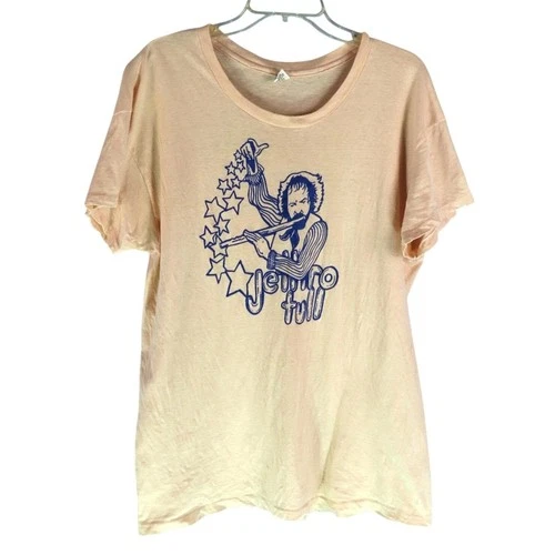 Jethro Tull T-Shirt SINGLE STITCH October Memphis M 1970s vintage concert t-shirt, vintage, size XL, single stitch, B+ condition