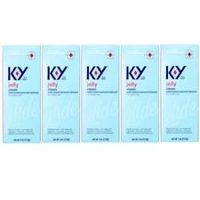 KY Jelly Classic Glide Water based personal Lubricant 4OZ (Pack of 5)