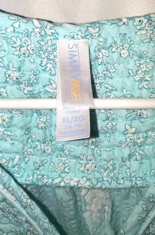 Simply Basic Aqua Blue XL (16-18) Mujer Bata Casa Vestido con Bolsillos Foto 3 de 3