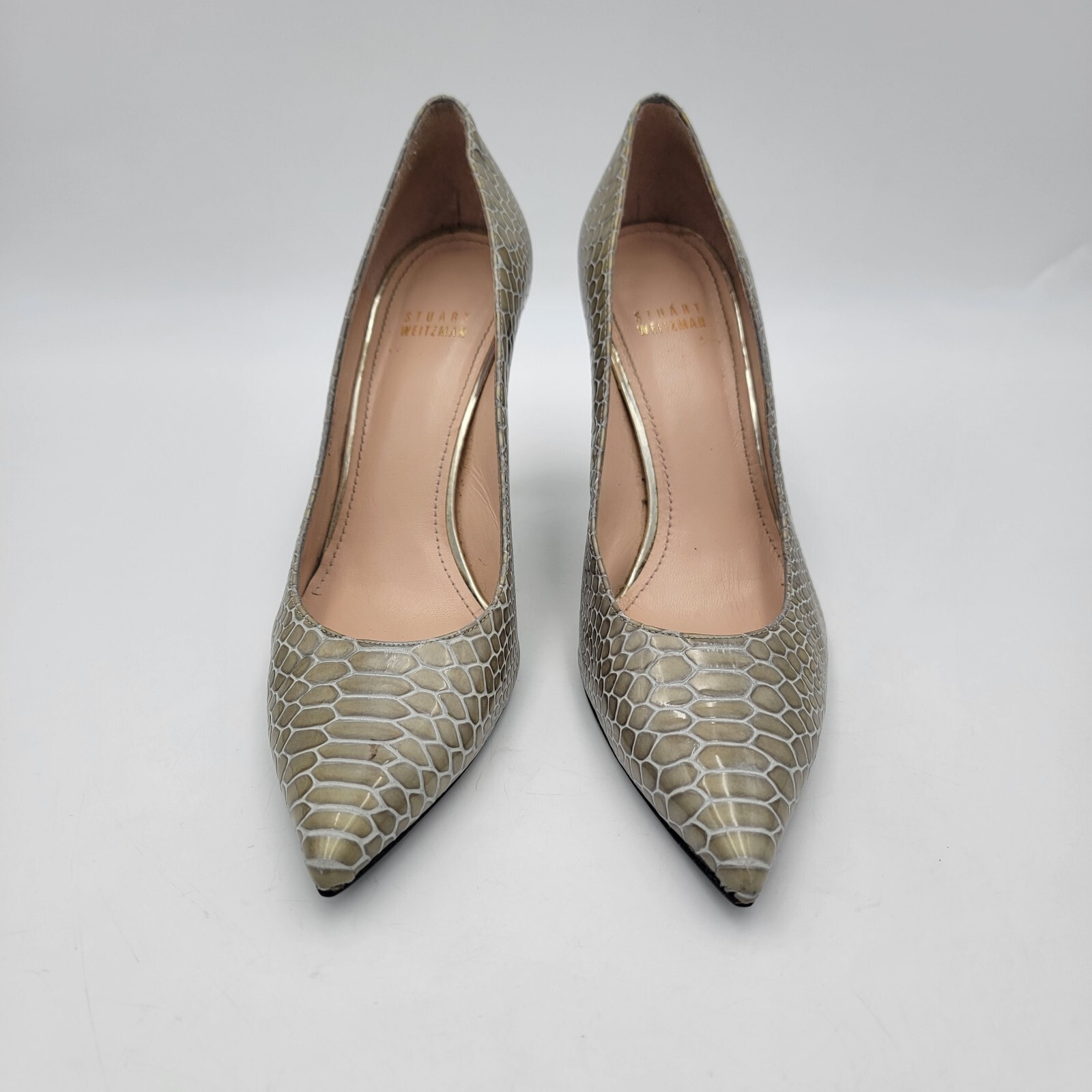 Stuart Weitzman Fever Pumps 8.5 Python Embossed P… - image 2