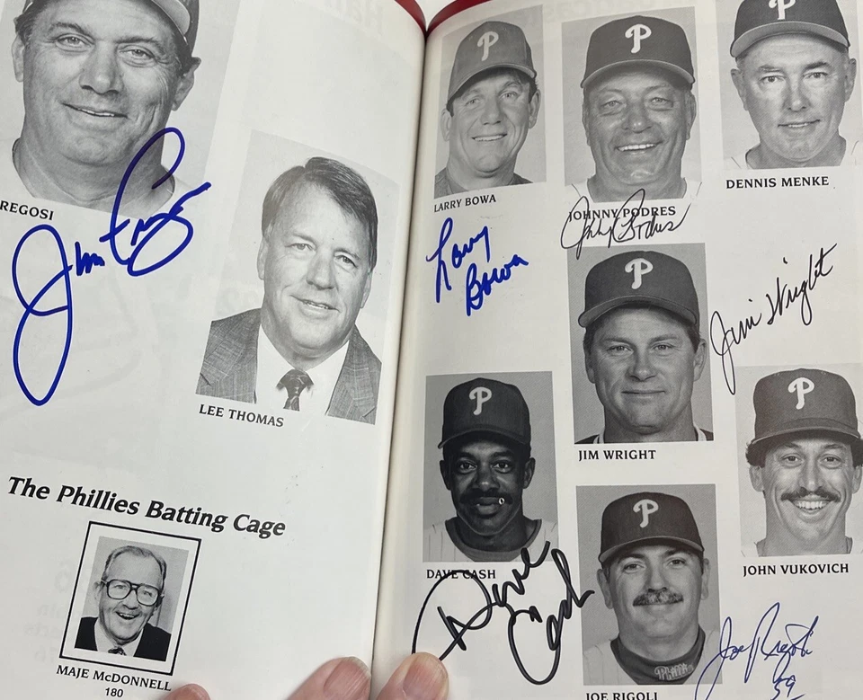 Philadelphia Phillies Autographed Charity Auction Book Lou Gehrig's 1996 - Image 4 of 4