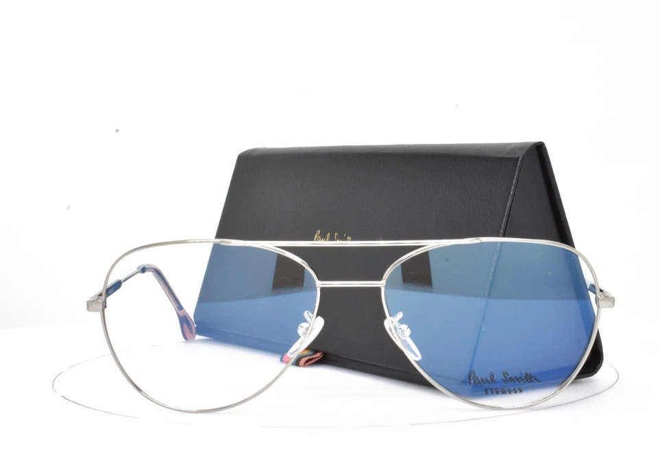 Paul Smith Eyeglasses Silver Chrome Rx Frame Aviator 58-17-145 ANGUS P006 V2 01 - Image 2 of 4