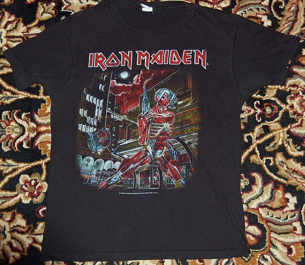 VTG 1986 Iron Maiden Vintage Tee T-Shirt Somewhere In Time L VTG 1986 Iron Maiden Vintage Tee T-Shirt Somewhere In Time L