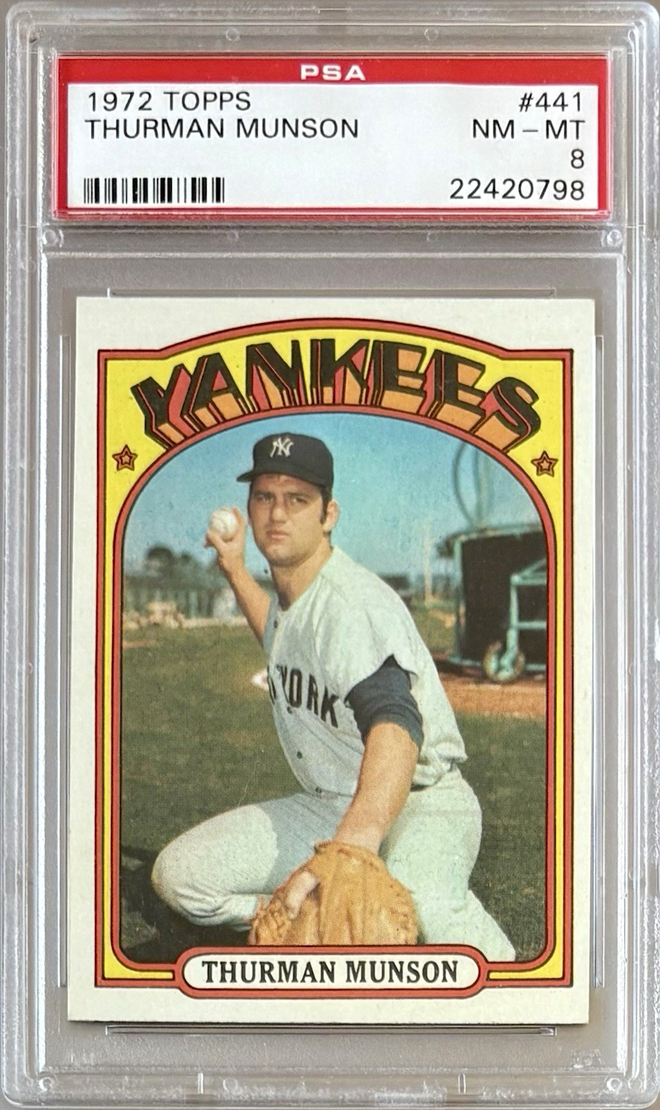 1972 TOPPS #441 THURMAN MUNSON PSA 8 NM-MT YANKEES