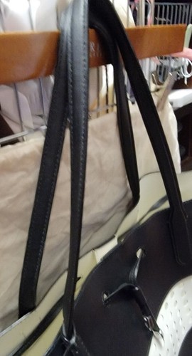Lauren by Ralph Lauren Black and White Leather Tote w/peekaboo design - PERFECT! - Picture 15 of 16