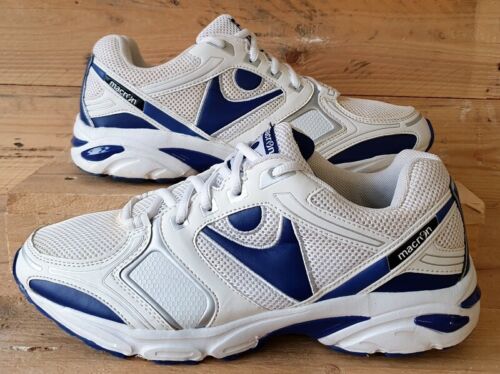 Macron Calima Low Textile Trainers UK9/US9.5/EU43 White/Dark Blue/Silver - Picture 1 of 12