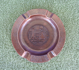 The 1982 Worlds Fair Metal Copper Small Round Ashtray