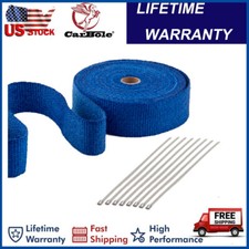 2 X 50ft Roll Titanium Header Turbo Pipe Manifold Exhaust Heat Wrap Tape 10ties