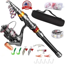 Juego de cañas de pescar de alta calidad para viajes fáciles y principiantes NEW