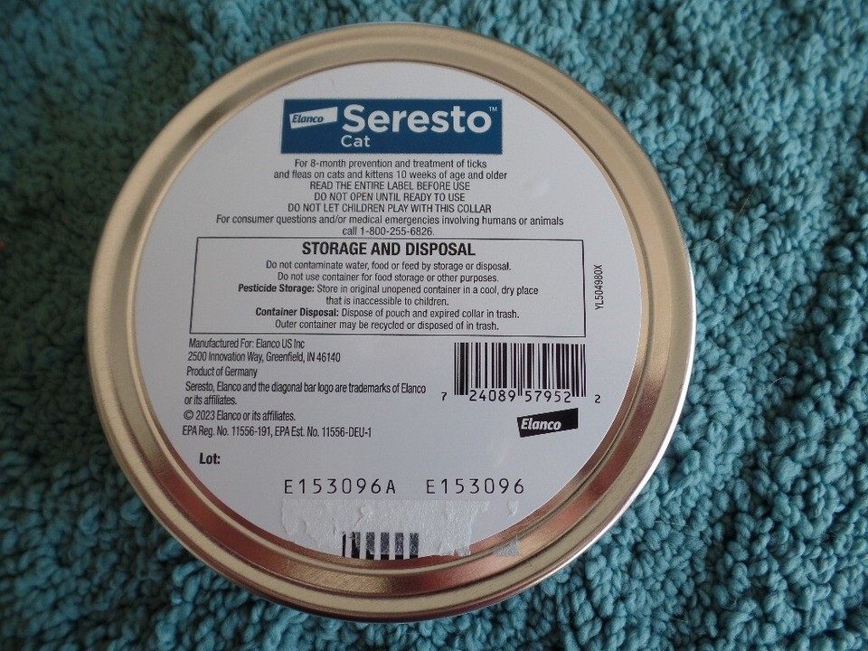 ELANCO SERESTO CAT FLEA COLLAR 8 MONTH PROTECTION NEW GENUINE AUTHENTIC