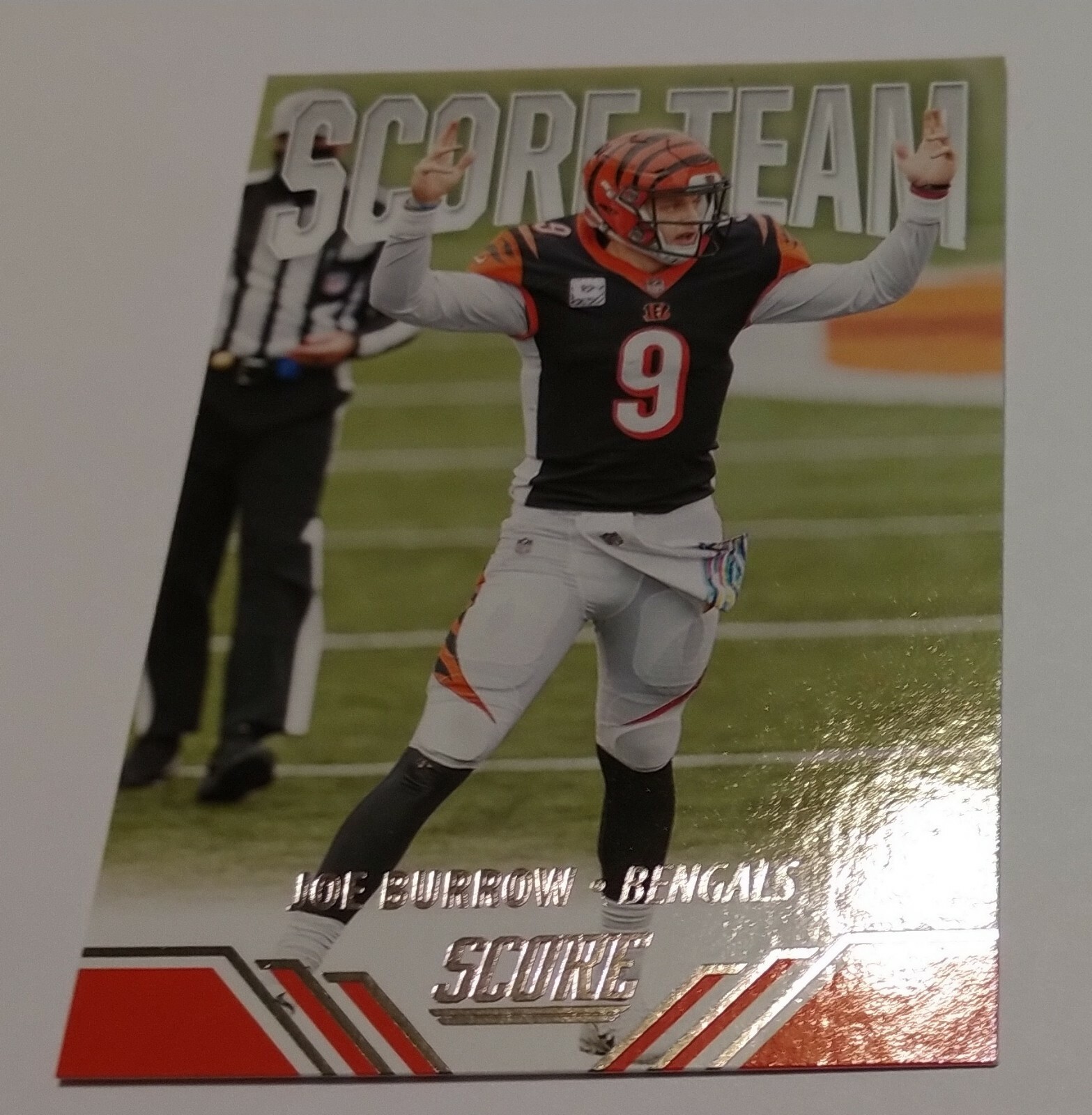  2021 Score Team Joe Burrow #ST8 Cincinnati Bengals 2nd Year Football Insert