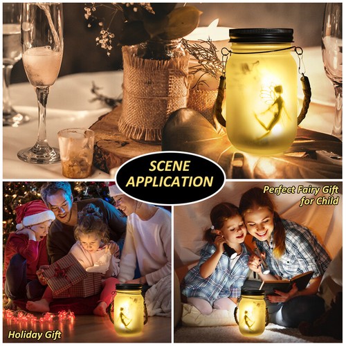 2Pack Christmas Solar Lanterns - Fairy Solar Jar Lamps for Balcony Garden Decor - Picture 15 of 15