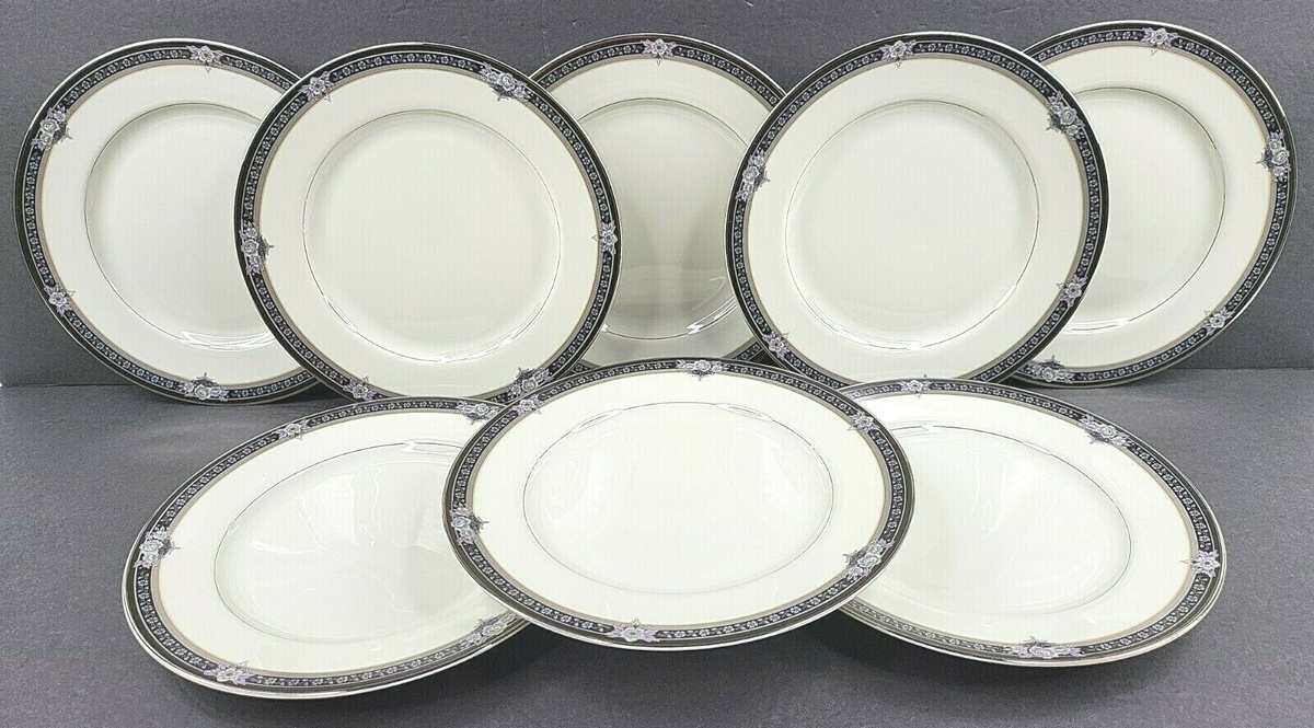 8 Mikasa Grande Ivory Gothic Rose Salad Plate Set Vintage Floral