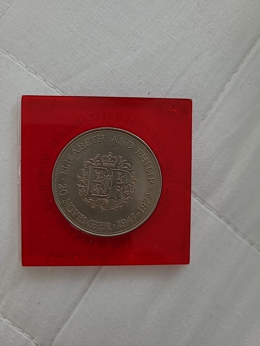 25p Sign 1947-1972 CROWN SILVER JUBILEE WEDDING OF QUEEN ELIZABETH II AND ...