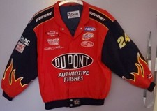 Vintage NASCAR Chase Authentics Dupont Champion Jeff Gordon Flames Jacket Sz XL