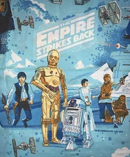 1979 Star Wars Empire Strikes Back Twin FITTED & FLAT Sheets Fabric Boba Fett VG