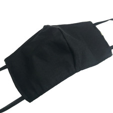 Black Cotton Face Mask Elastic Ear Loop Soft Fabric Gothic Cosplay Handmade Mens