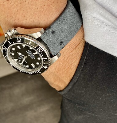 grey suede watch strap