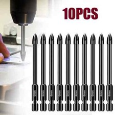 10x 6mm Hex-Spear Head Tile Porcelain Drill Bit Marble Ceramic Glass Brick Shank