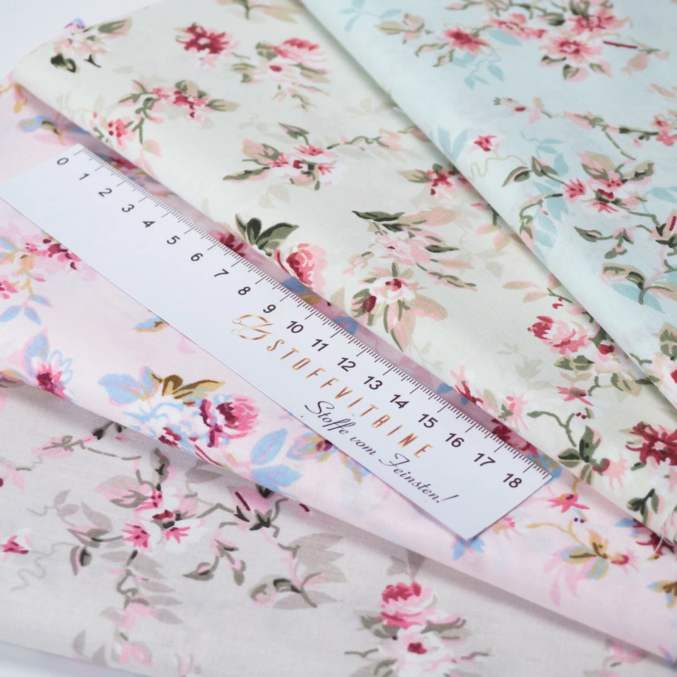 Baumwollstoff mit 240cm Maxi Breite "Bea" Blumen Stoff Meterware ab 50 x 240 cm - Bild 2 von 4