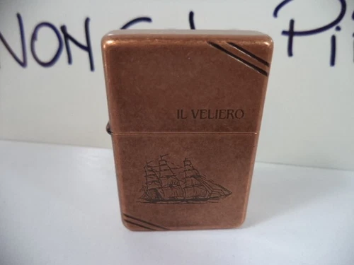 ZIPPO LIGHTER the sailboat 1937 vintage antique copper new age 1995 new