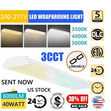 4FT 60W LED Wraparound Light, 6000lm Linkable 3500K/4000K/5000K LED Shop Lights