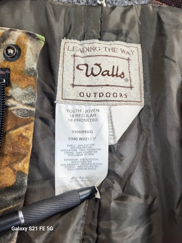 Mono con tirantes camuflaje paredes jóvenes 18/29x26 Realtree cremallera completa pierna aislamiento ligero Foto 4 de 4