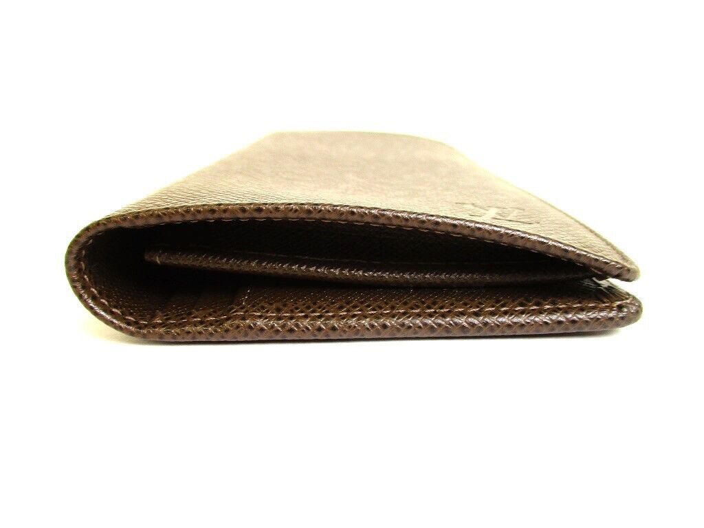 【関税&送料込】V° 73 Wallets Brown Auth LOUIS VUITTON Dark Brown Taiga Long Wallet Portefeuille