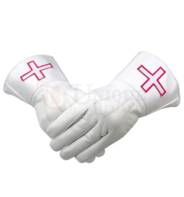 Maosnic White Soft Leather St Thomas of Acon Gauntlets Gloves | eBay