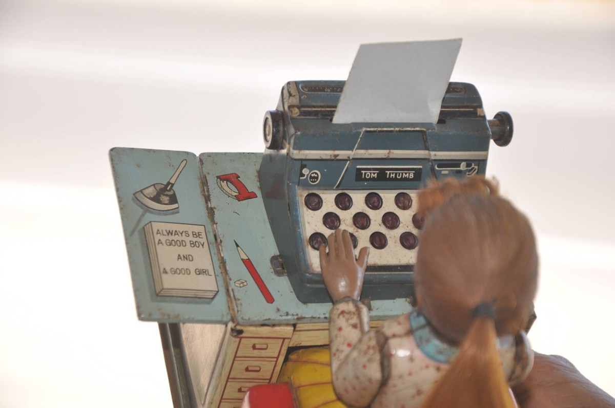 Vintage Battery Busy Secretary Litho Colorful Tin Toy,Japan | eBay
