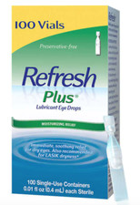 Refresh 100 ct Plus Lubricant Eye Drops Single Use Containers, EXP 09/2026