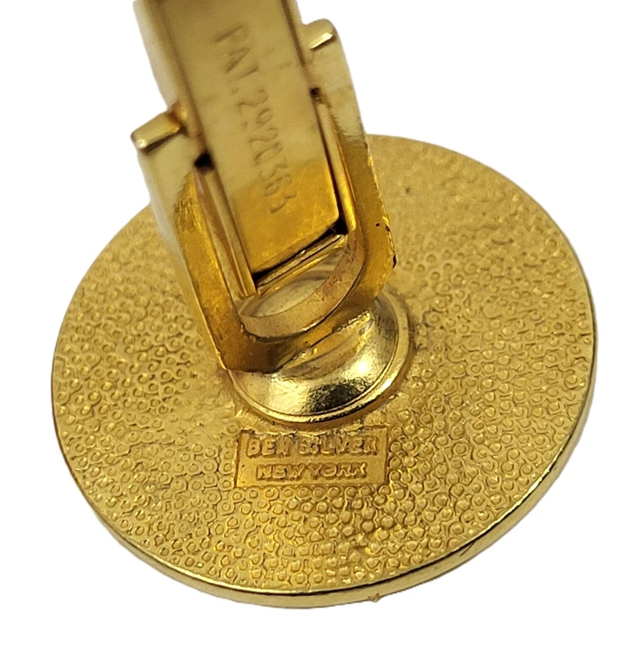 Пара звеньев манжет с серебряной эмалью с логотипом Университета штата Огайо Бен - Изображение 2 из 4