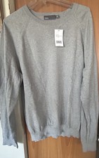 NWT, VINCE MEN'S 100 COTTON CREW NECK PULLOVER SWEATER, GRAY, XL, MSRP 195.00