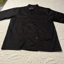 Chef's Code Black Unisex Shirt L Short Sleeve  CC124 Culinary Kitchen Uniform N