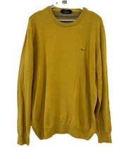 Harmont Blaine Men s Mustard Yellow Wool Blend Crewneck Sweater XL Italy 155
