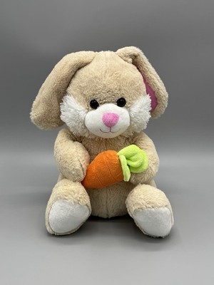 Animal Adventure Bunny Rabbit Plush Holding Carrot Tan 12  Stuffed Animal 2016