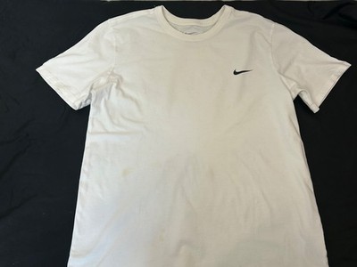 Nike The Nike Tee Athletic Fit All White Cotton Crew Neck T-Shirt Size L