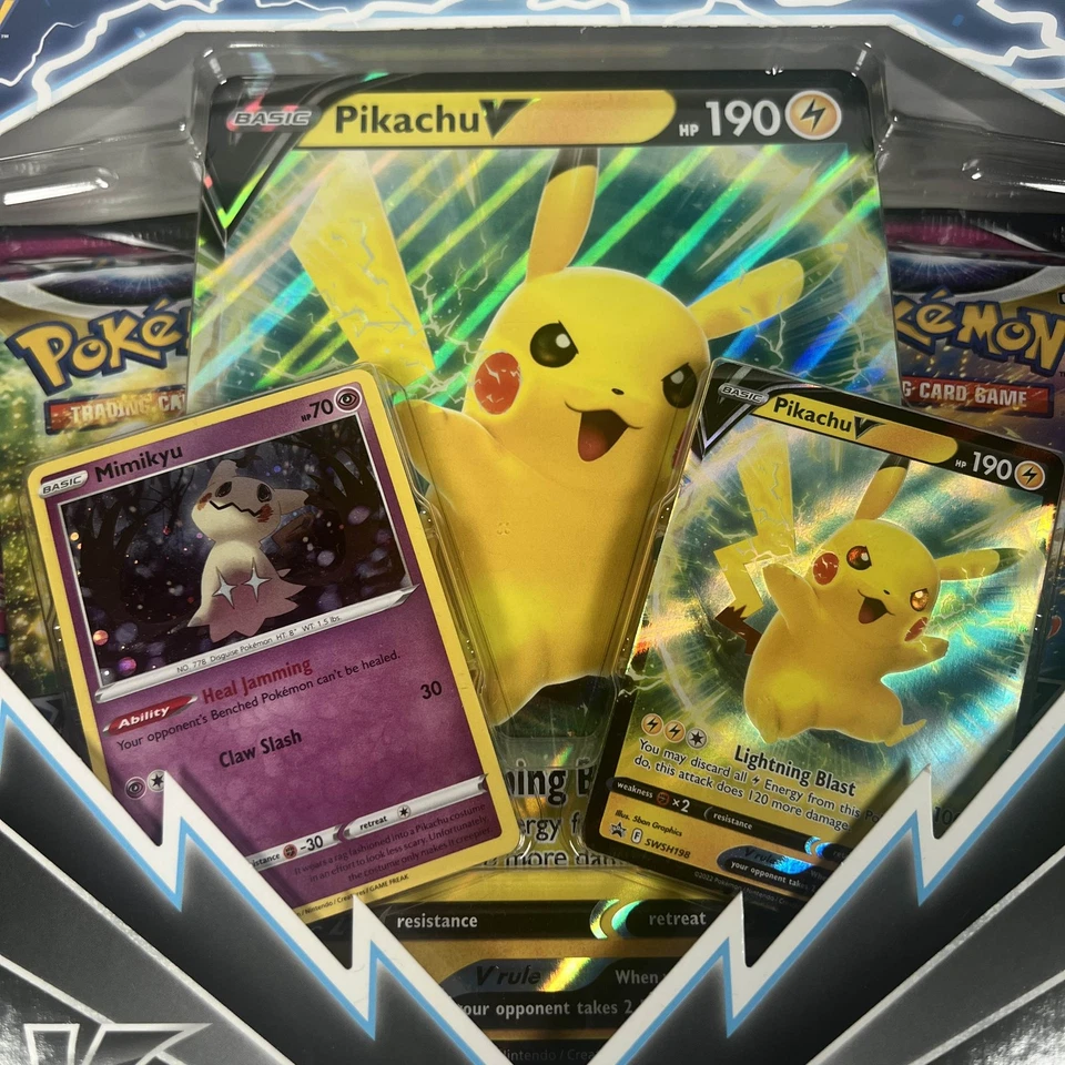Pokémon TCG:Pikachu V 盒 批量 2 件 密封 – 4 件 Fusion Strike + 4 个明亮的星星 — 第 4/4 张图片