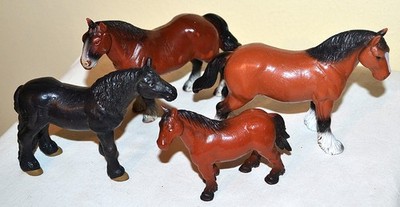 VINTAGE Bullyland Frisian Stallion Figure GERMANY, Bay Horses, all BULLYLAND Lot