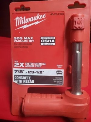Milwaukee 48-20-2160 7/8''x15-3/4''x23-1/2'' SDS-MAX Vacuum Drill Bit Germany
