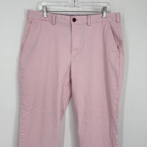 Brooks Brothers Mens Chino Pants Size 36X30 (29) Pink Cotton Flat Front - Picture 3 of 14