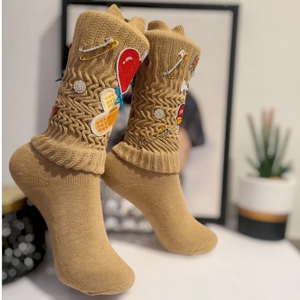 Медсестра тематический, бежевый мусор носки, милый медсестра носки, работник здравоохранения подарок, новинка - Изображение 4 из 4