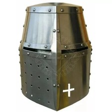 Medieval Templar Crusader Great Helmet Knight Armor, Greek Spartan, Roman