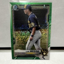 2021 Bowman Chrome Prospects Luis Medina #BCP-202 1st Bowman  /99 Green Shimmer