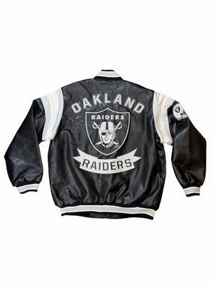 NFL　OAKLANDRAIDERS　オークランドライダース　ジャケット　XL Vintage Oakland Raiders NFL G-III Leather Jacket Mens L XL Black