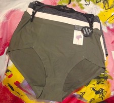 3 NEW PRIMA VALENTINA 77309 GN/BG/DGH NO PANTY LINES MF HI-CUT BRIEF PANTIES L