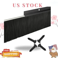 4-Pack Garage Door Brush Seal, Black Bottom Sweep, 2.8"x39.3", Aluminum Base