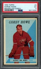 1958 TOPPS HOCKEY #8 GORDIE HOWE - RED WINGS - PSA 5 EX *SLOTH55*